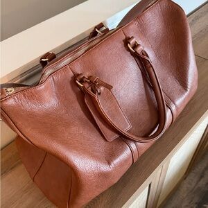 Elegant Brown Leather Tote Bag